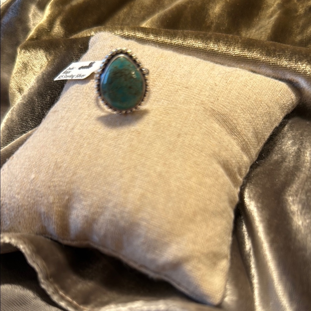 Tibetan Turquoise Teardrop Ring